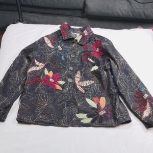 Graff By Um Co.Women's Embroidered Jean Jacket